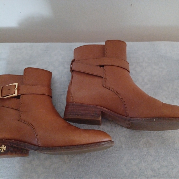 Tory Burch Women Brooke Ankle Booties tan calf leather size 6 preowned - Picture 8 of 13